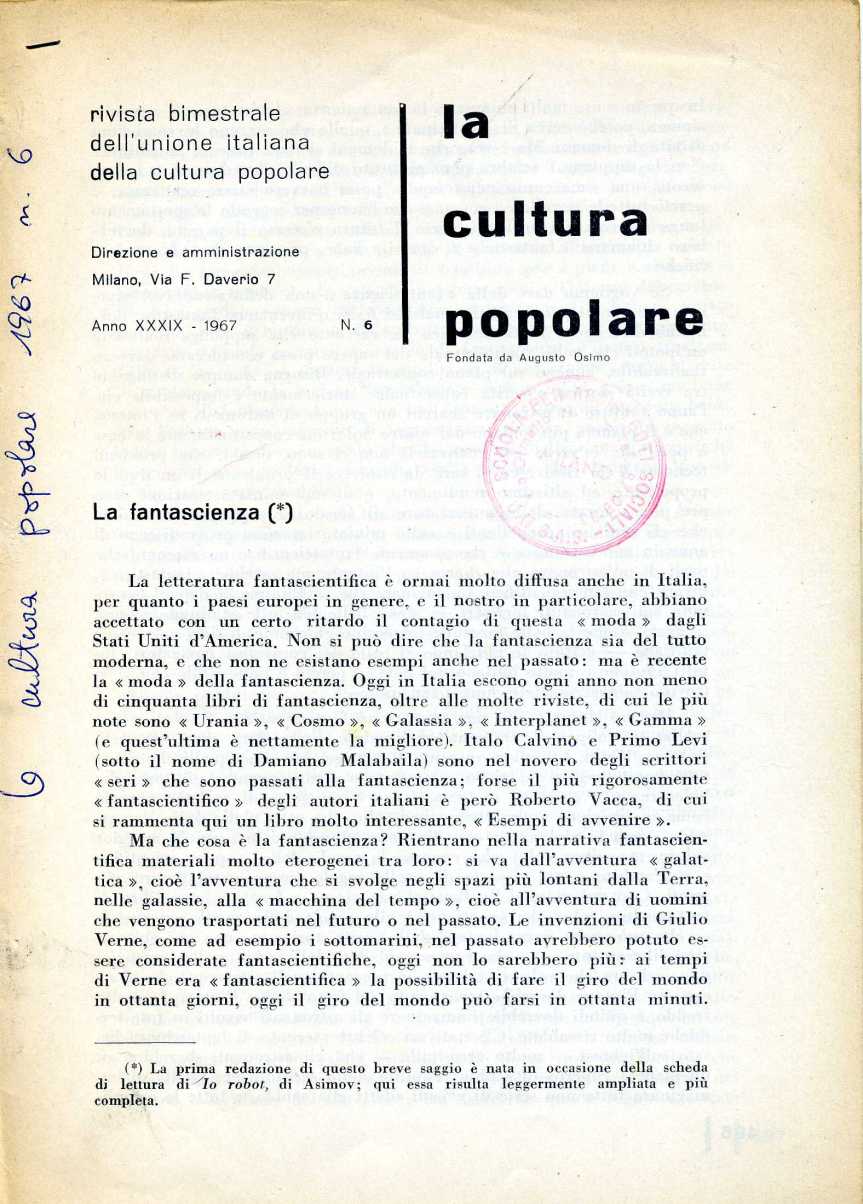 L  CONTI FANTASCIENZA1969