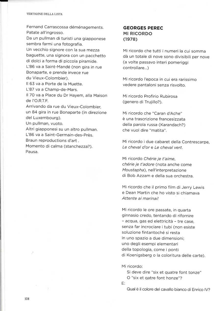 mi ricordo PEREC2037