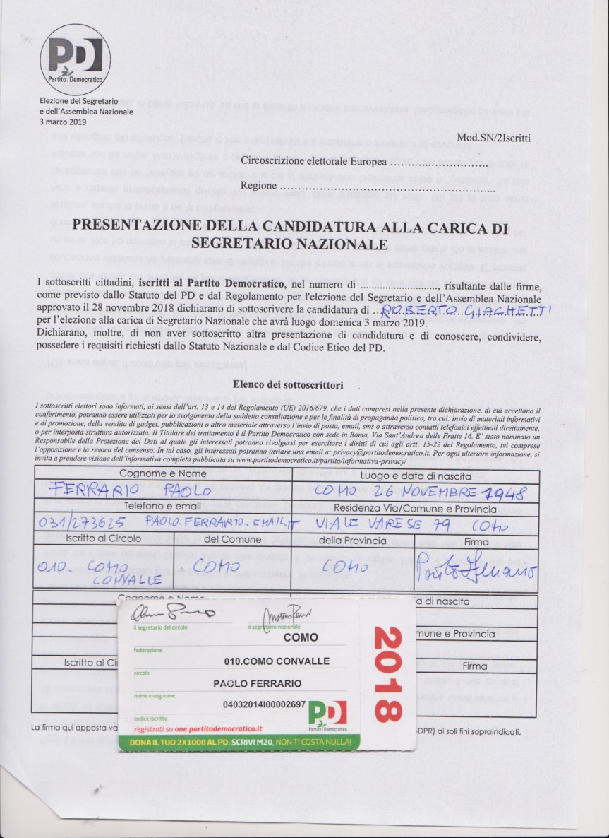 PAOLO FERRArio per romano giachetti231